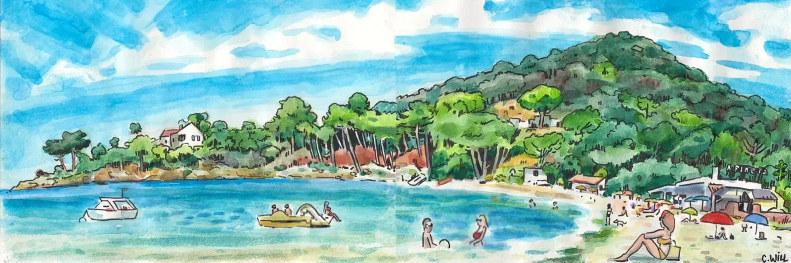 Spiaggia di Favone in Corsica plexiglass da C.WILL