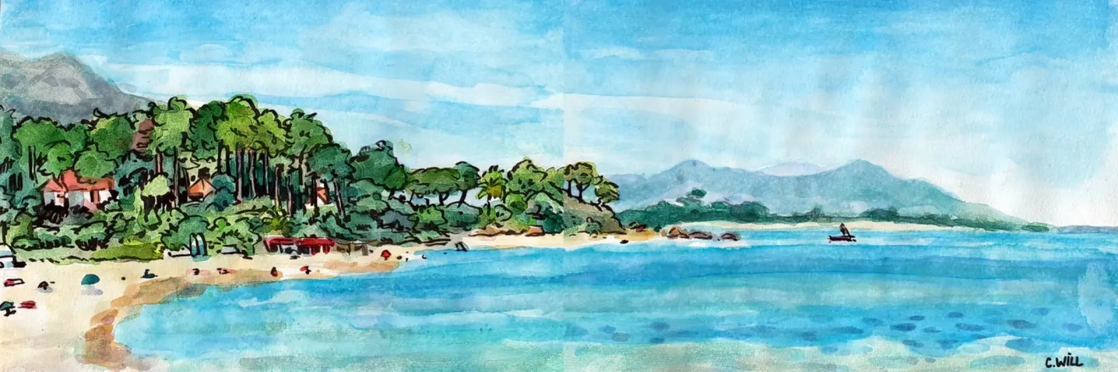 Spiaggia di Solenzara in Corsica pellicola backlit da C.WILL