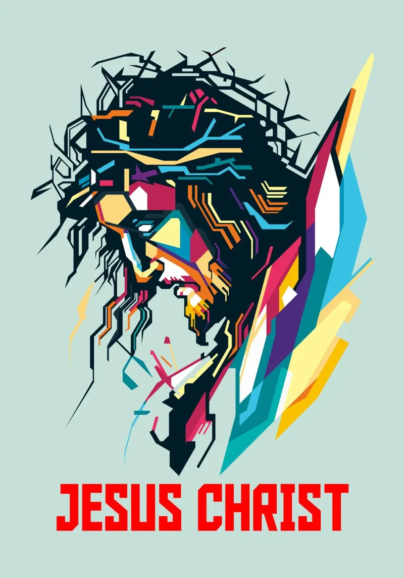 Stile Gesù Cristo WPAP pellicola backlit da KP Artwork