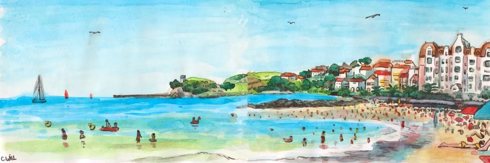Spiaggia di Saint-Jean-de-Luz pellicola backlit da C.WILL