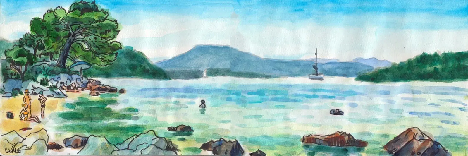 Spiaggia di Slano in Croazia carta hahnemühle da C.WILL