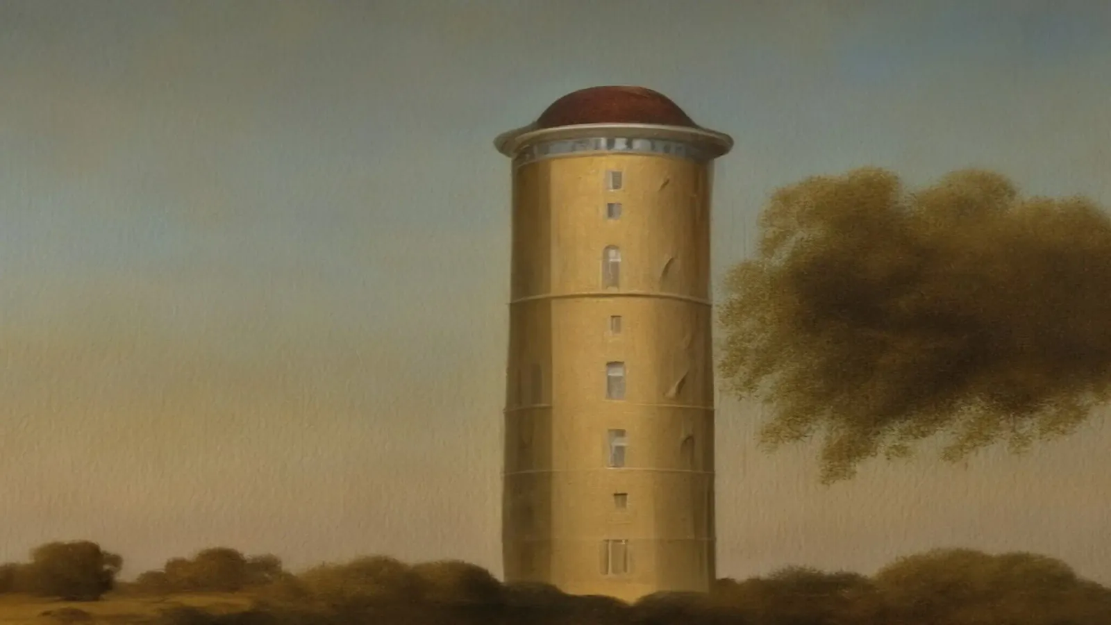 Torre di osservazione poster con telaio in alluminio da Impressionismus by LK
