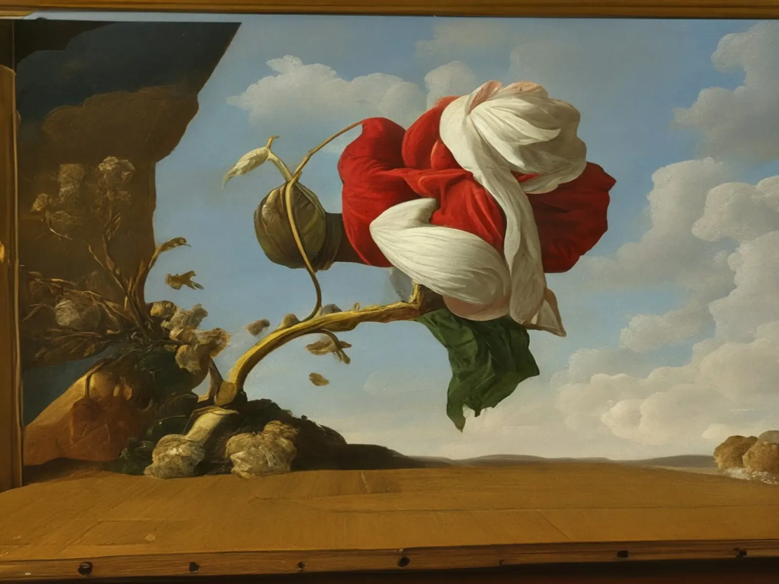 Rosa Streetart tela con Cornice a cassetta da Impressionismus by LK