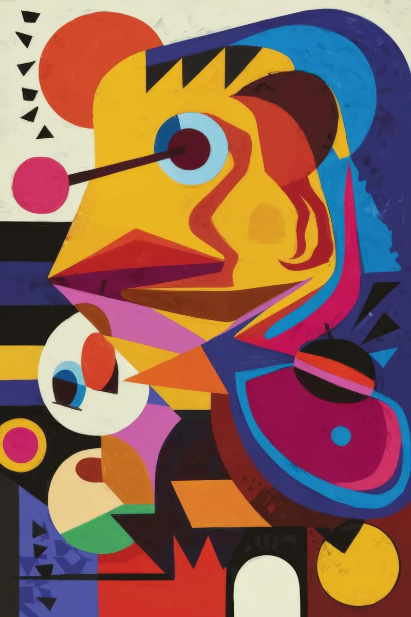 Lion abstrait poster de Monarco Virtuoso