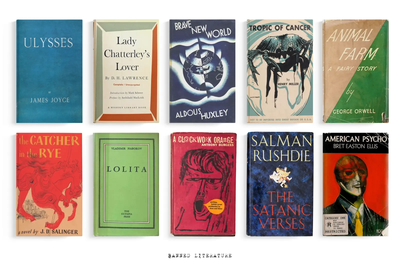 I più grandi libri proibiti - Regalo letterario - Copertina del libro poster con telaio in alluminio da MissLiterarty