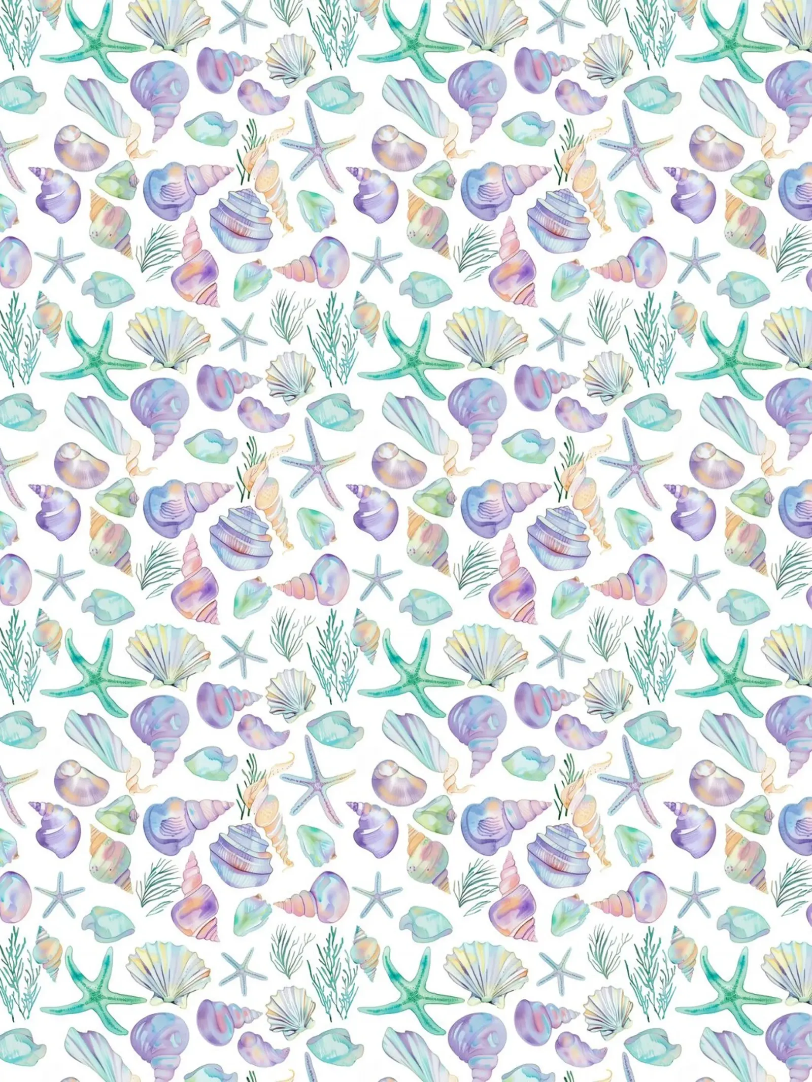 Conchiglie di mare blu Stelle Marine Boho Spiaggia Tropicale Oceano pellicola backlit da Gentle Echoes Art