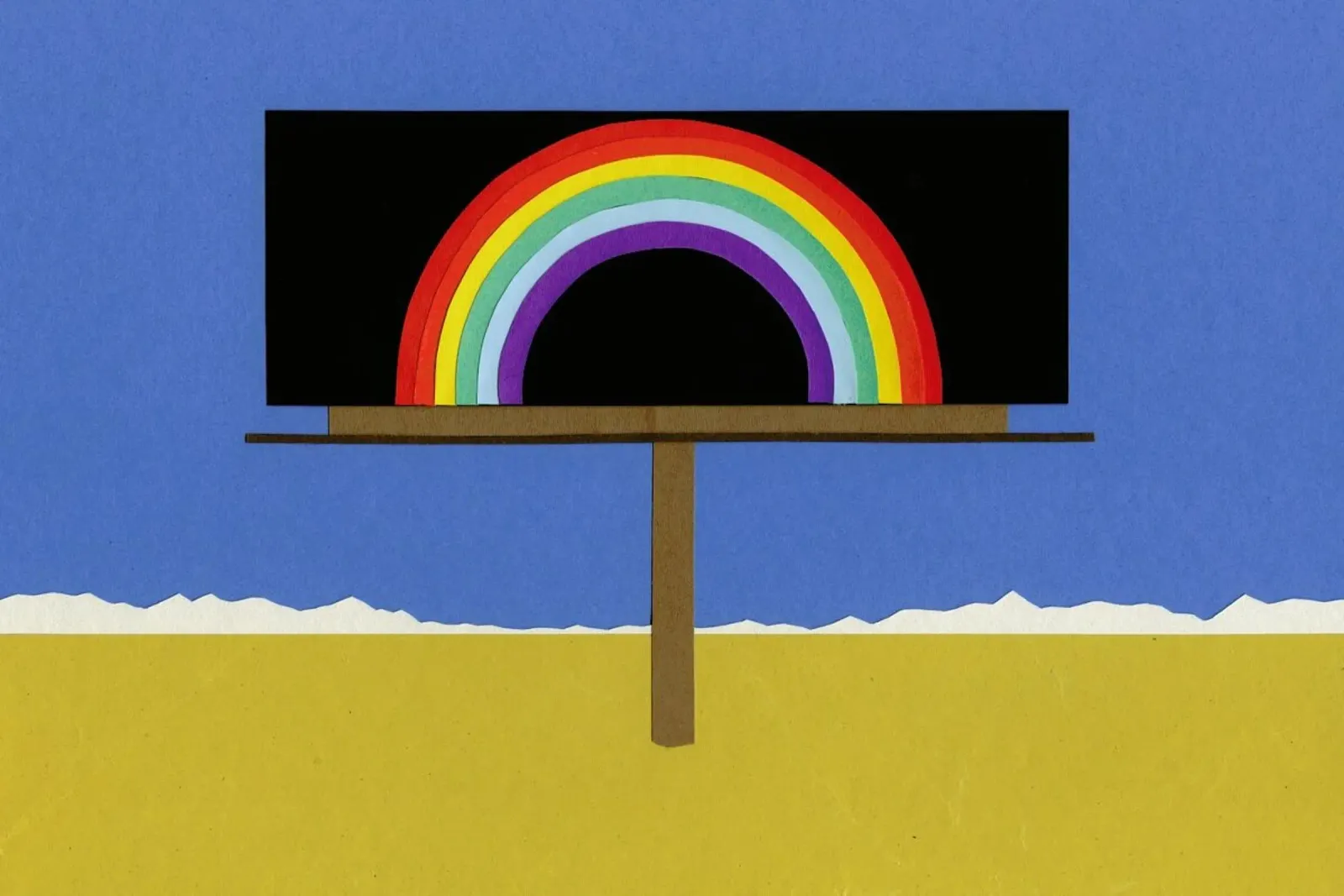 Desert Billboard with Rainbow pellicola backlit da Rosi Feist