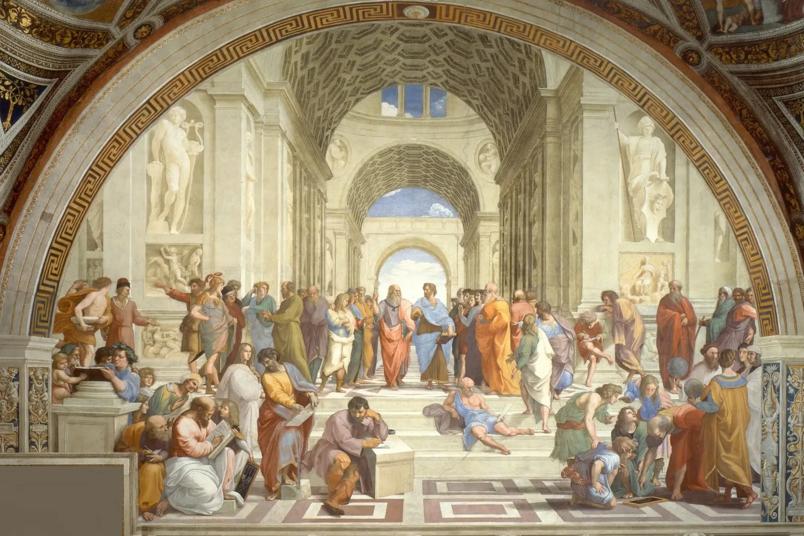 Raffaello - La scuola di Atene, 1511 pellicola backlit da Timeless Artworks