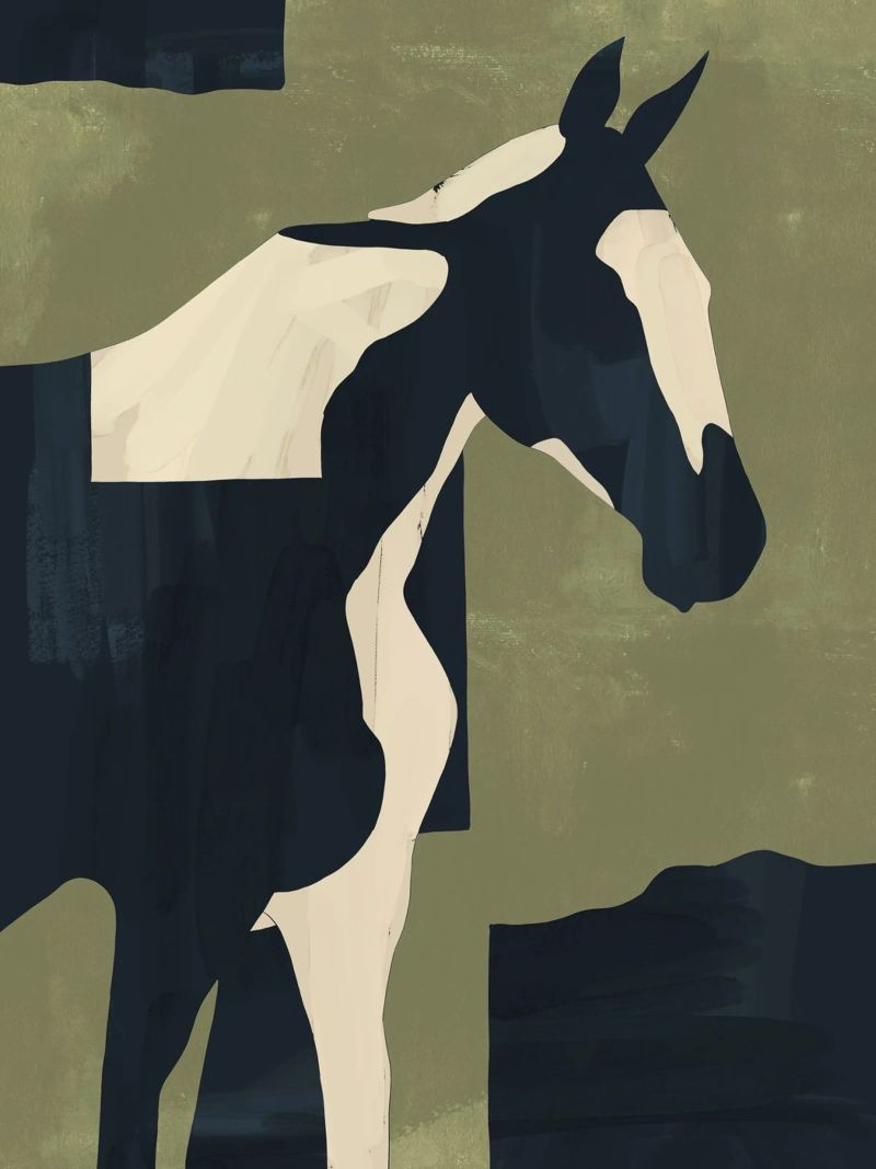 Abstract Minimal Horse 4 poster by ThingDesign