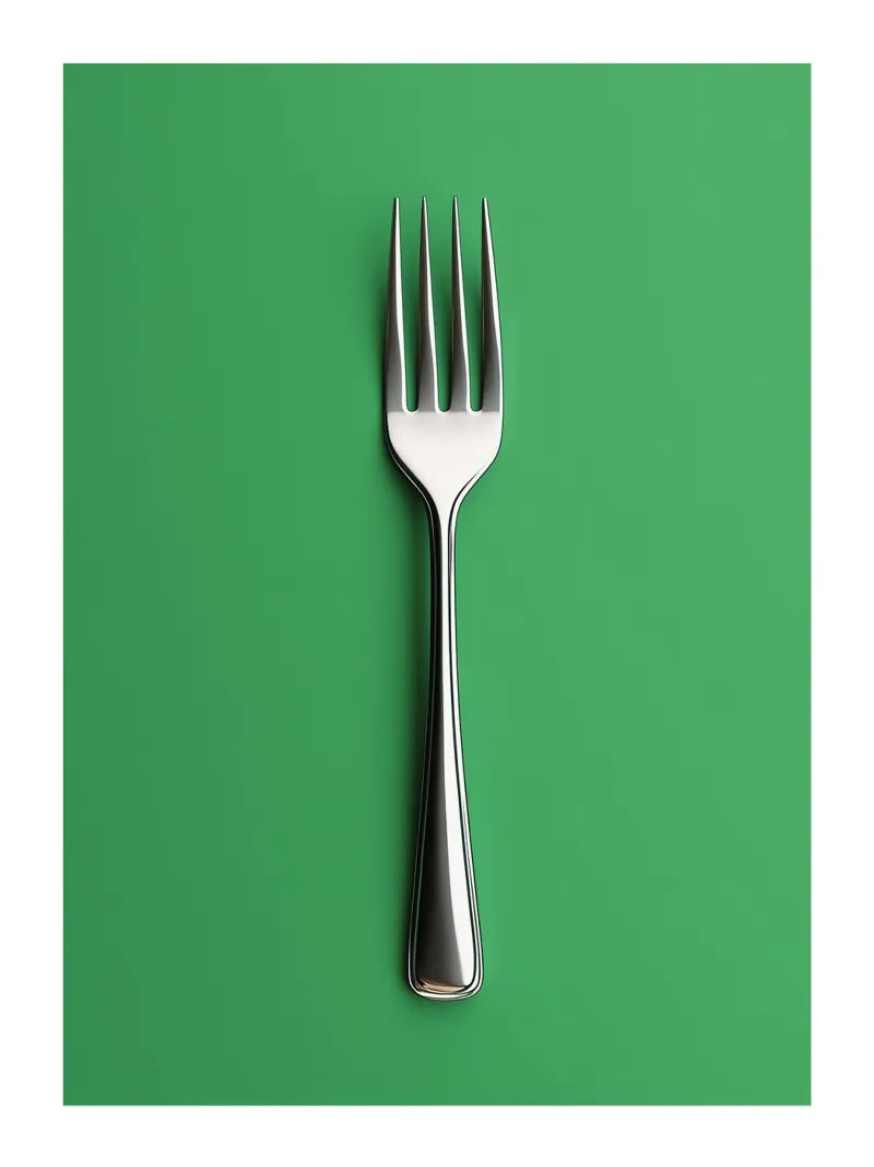 Fork on green background canvas with Floater frame by Spice & Style