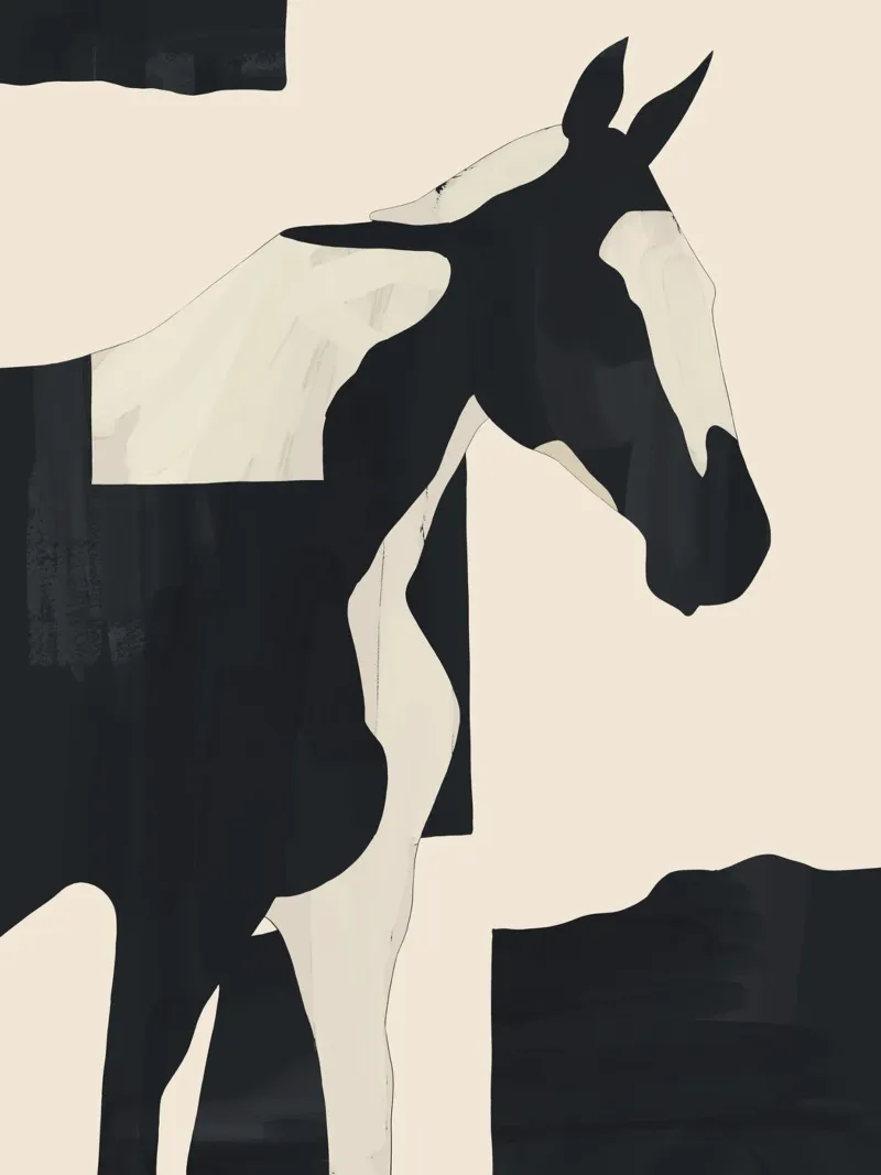 Abstrakt Minimal Pferd 5 Hahnemühle von ThingDesign