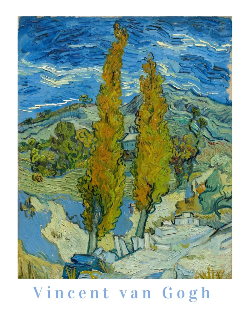 Vincent van Gogh, Ölgemälde, Berühmter Künstler Landschaftsmalerei Poster mit Aluminium Rahmen von ArtHaus