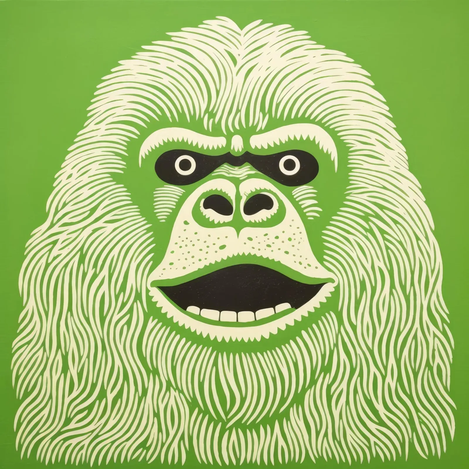 Orangutan verde 3 pellicola backlit da Minimal Animal Art
