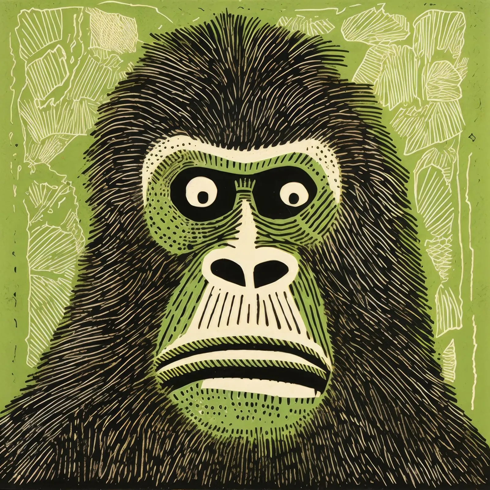 Grüner Orang-Utan 4 Backlit Folie von Minimal Animal Art