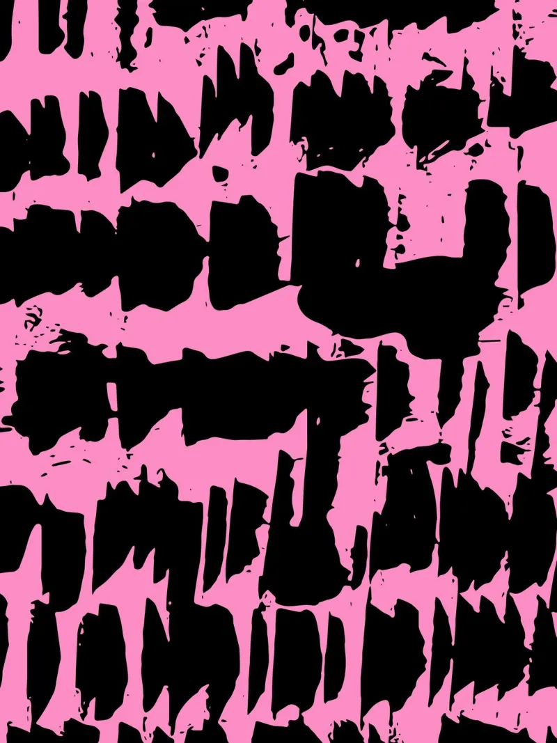 Rosa punk astratto poster con telaio in alluminio da Kim Hubball Studio