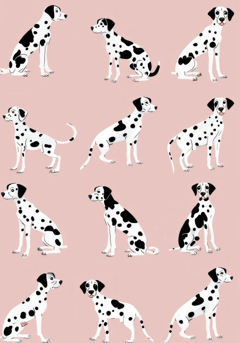 Simpatica stampa dalmata rosa per la cameretta o la stanza dei giochi dei bambini pellicola backlit da Little Lola