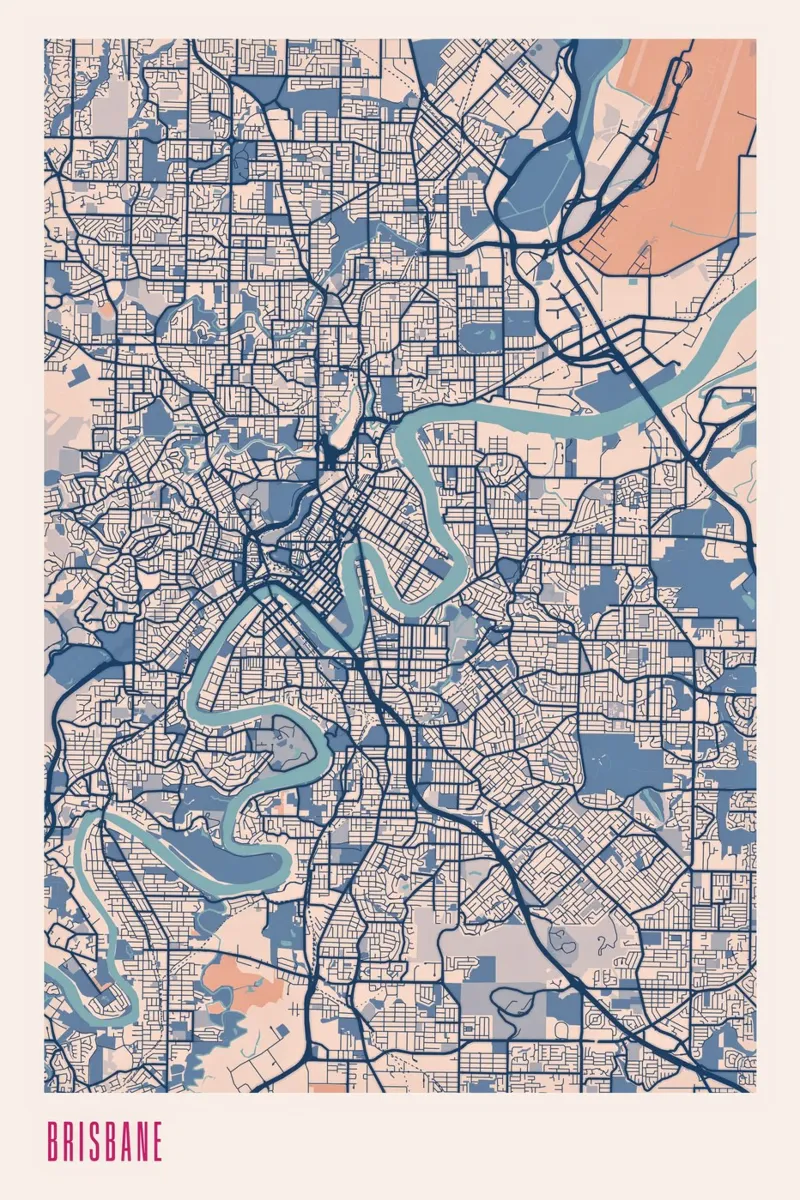 Brisbane senza tempo poster con telaio in plastica da MOOODZART