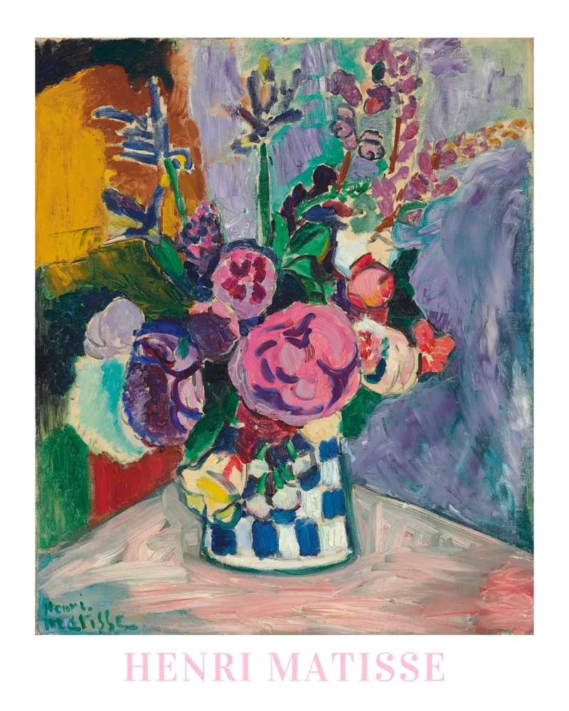 Henri Matisse Wall Art, fiori botanici astratti in vaso pellicola backlit da ArtHaus