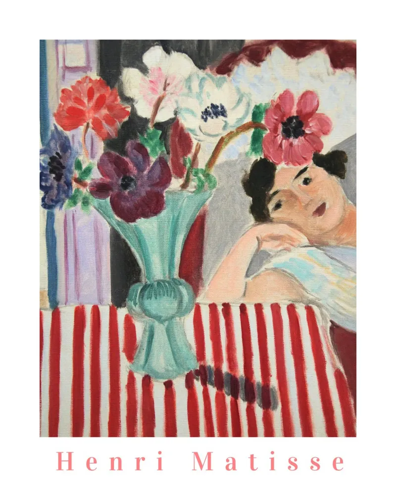 Henri Matisse Prints, Matisse Wall Art, Abstract Flower Art Poster mit Kunststoffrahmen von ArtHaus