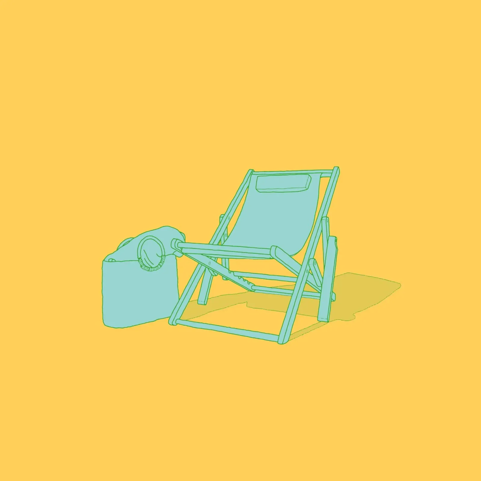 Sdraio e borsa da spiaggia poster con telaio in alluminio da Face & Content