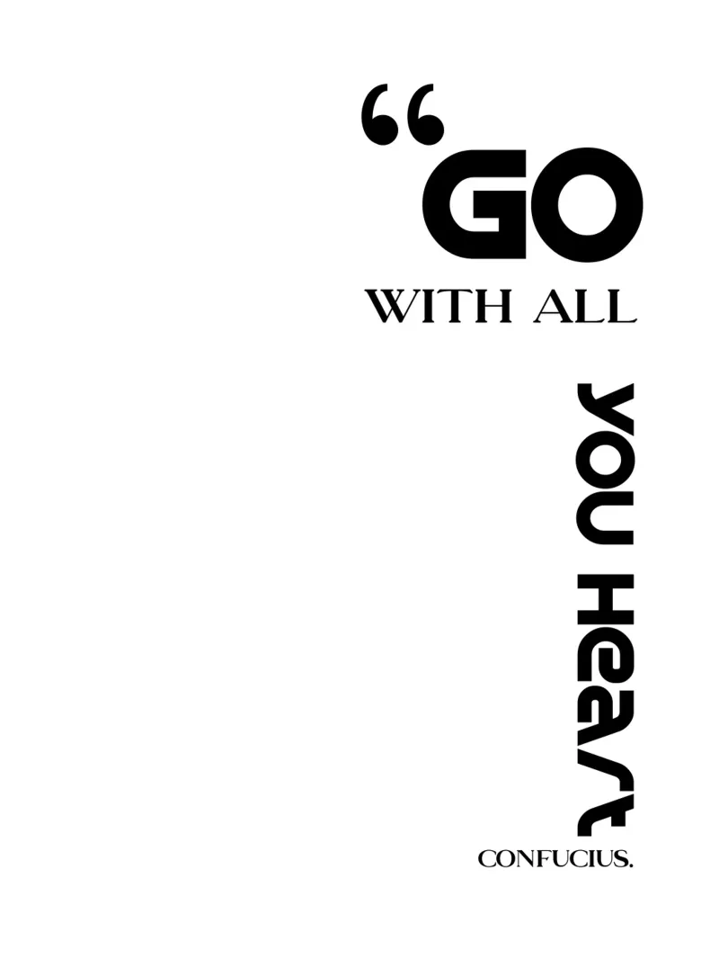 Go With All You Heart Modern Minimalist Typography Hahnemühle von YV TYPOGRAPHY