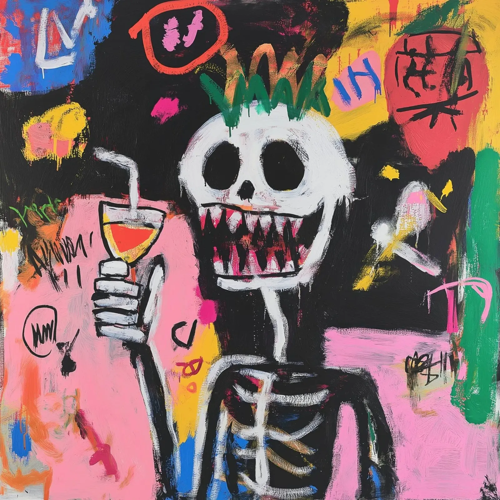 Drankjes en botten canvas met Baklijst van Art Center