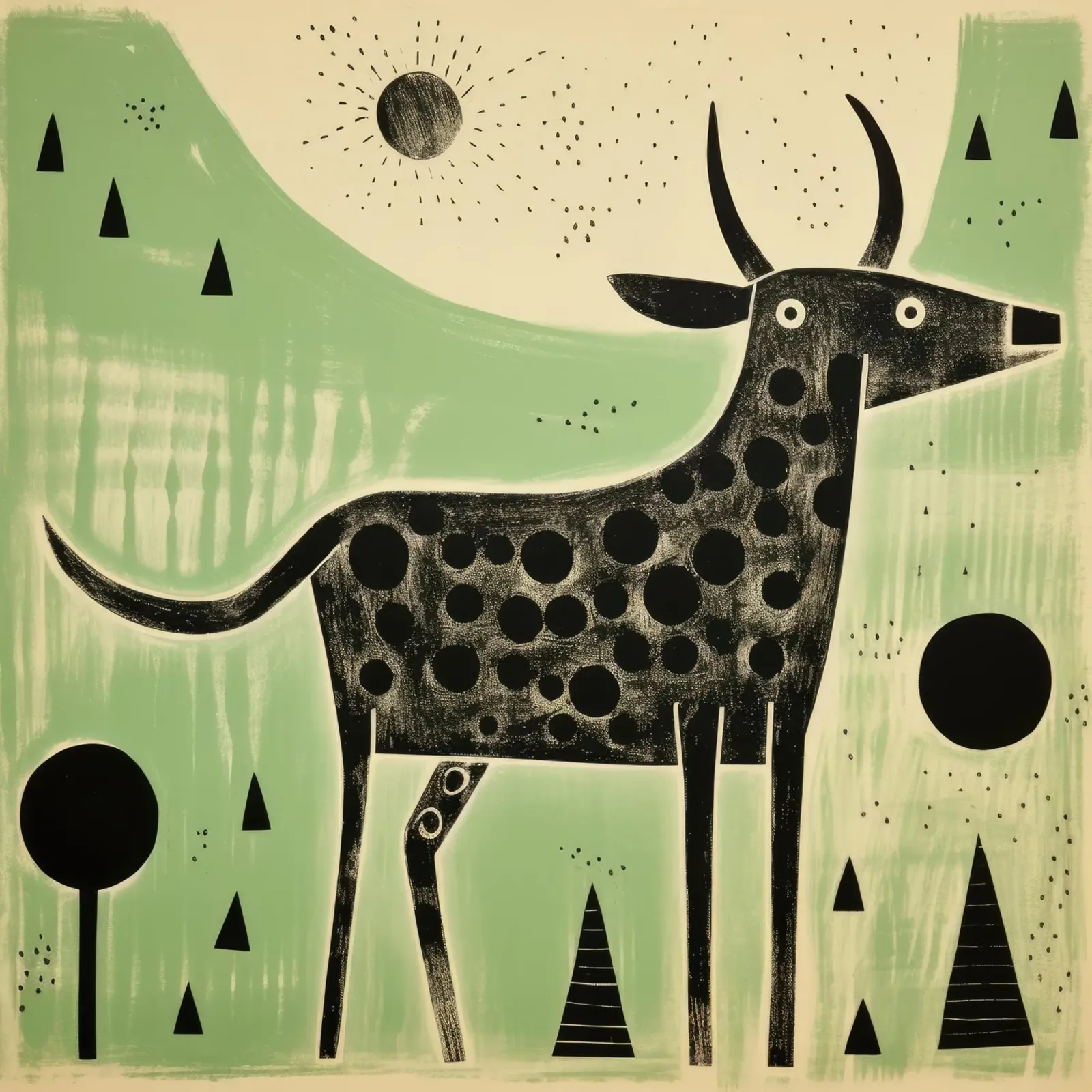 Bue verde 2 pellicola backlit da Minimal Animal Art