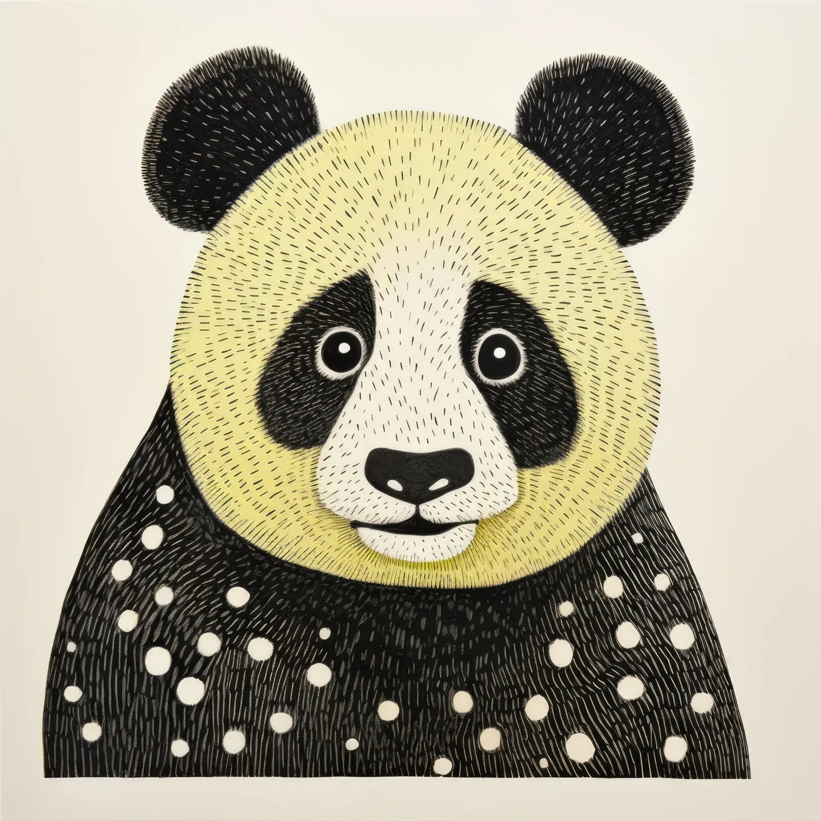 Green Panda 1 canvas by Minimal Animal Art