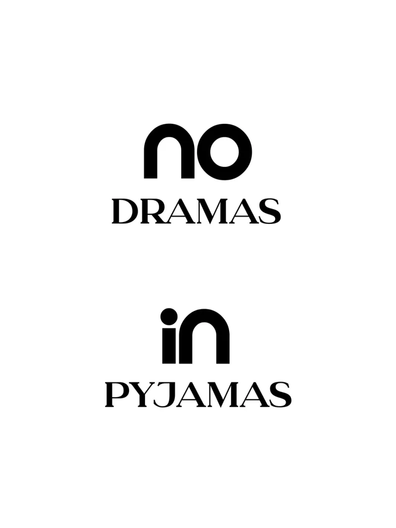 No Dramas In Pyjamas Tipografia minimalista pellicola backlit da YV TYPOGRAPHY