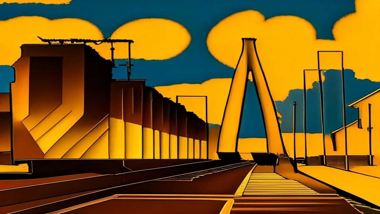 Tram sul ponte_1 carta hahnemühle da Abstract Art by LK