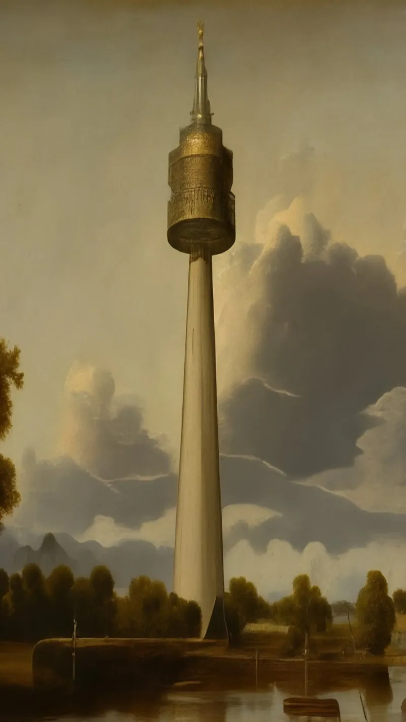 Torre della televisione Monaco di Baviera poster da Impressionismus by LK