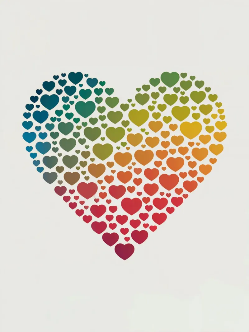 Cuore d'arcobaleno pellicola backlit da logic