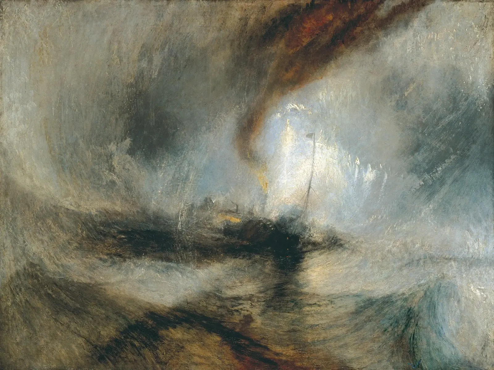 Turner - Schneesturm, Dampfschiff vor einer Hafenmündung Hahnemühle von Timeless Artworks