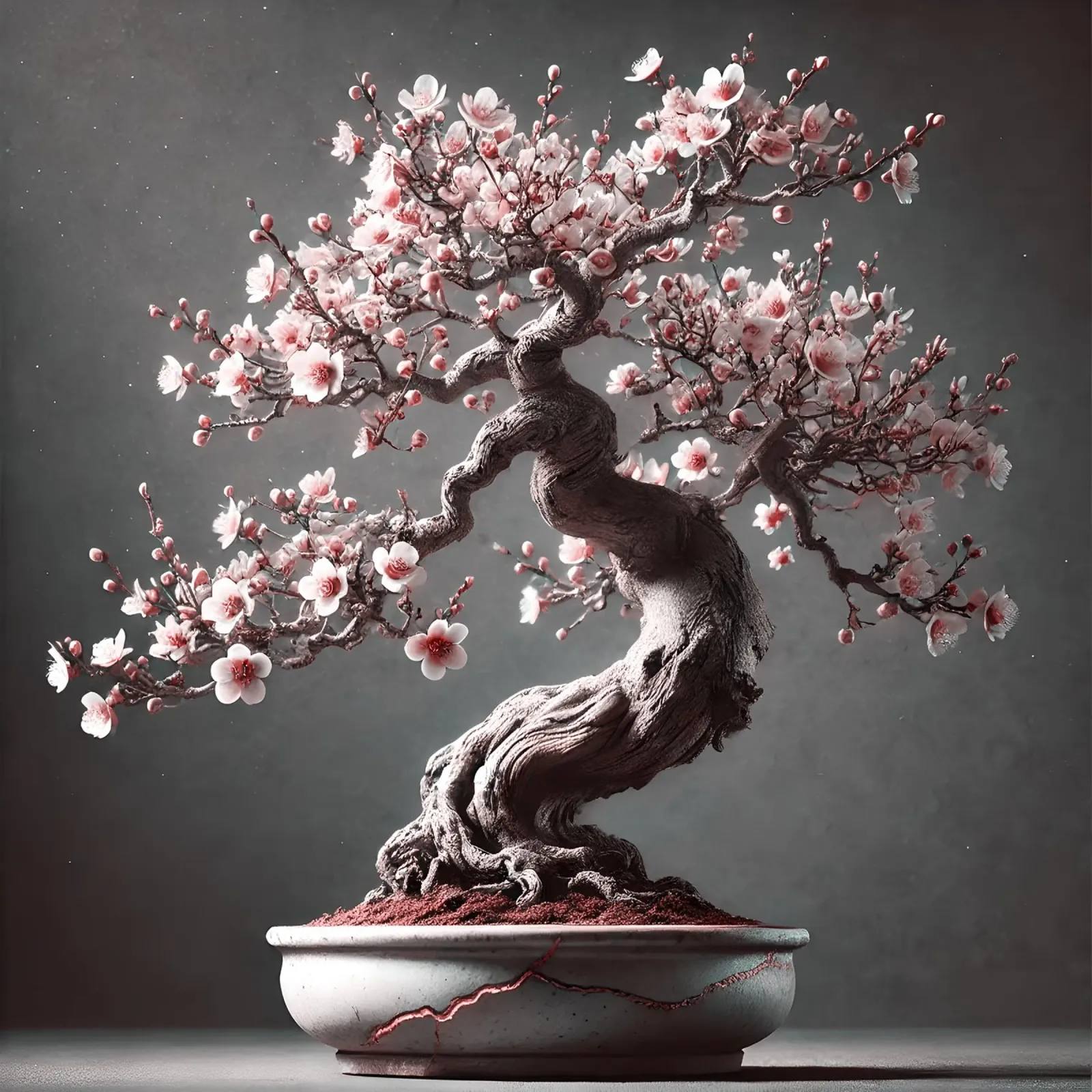 Bonsai di fiori di ciliegio - Elegante estetica asiatica poster con telaio in plastica da scHio