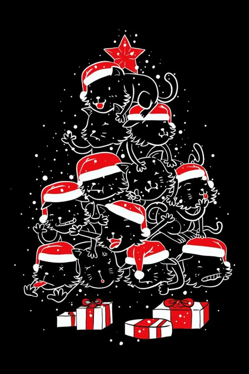 Pile Of Xmas Cats pellicola backlit da Tobe Fonseca