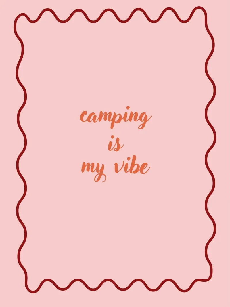 Camping is my vibe rosé poster con telaio in plastica da Poster Print Studio