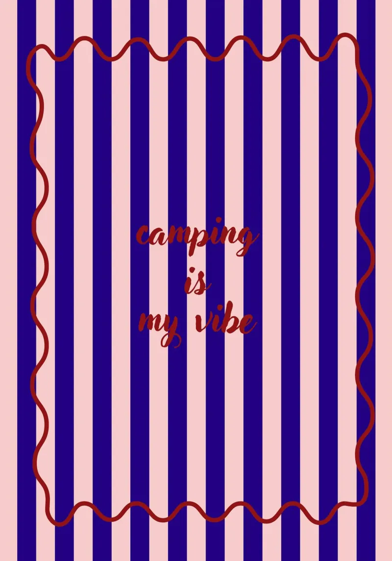 Camping is my vibe poster con telaio in alluminio da Poster Print Studio