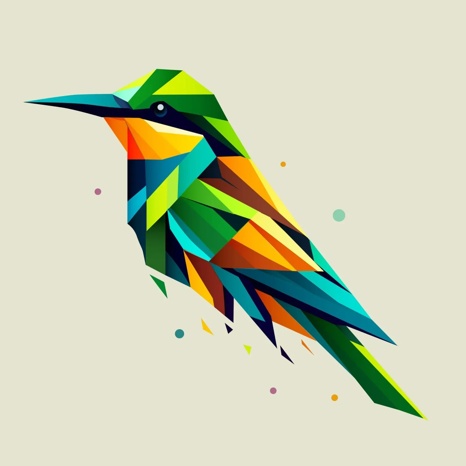 Bee-eater bird - Geometric art full of colourful splendour hahnemühle by namosh