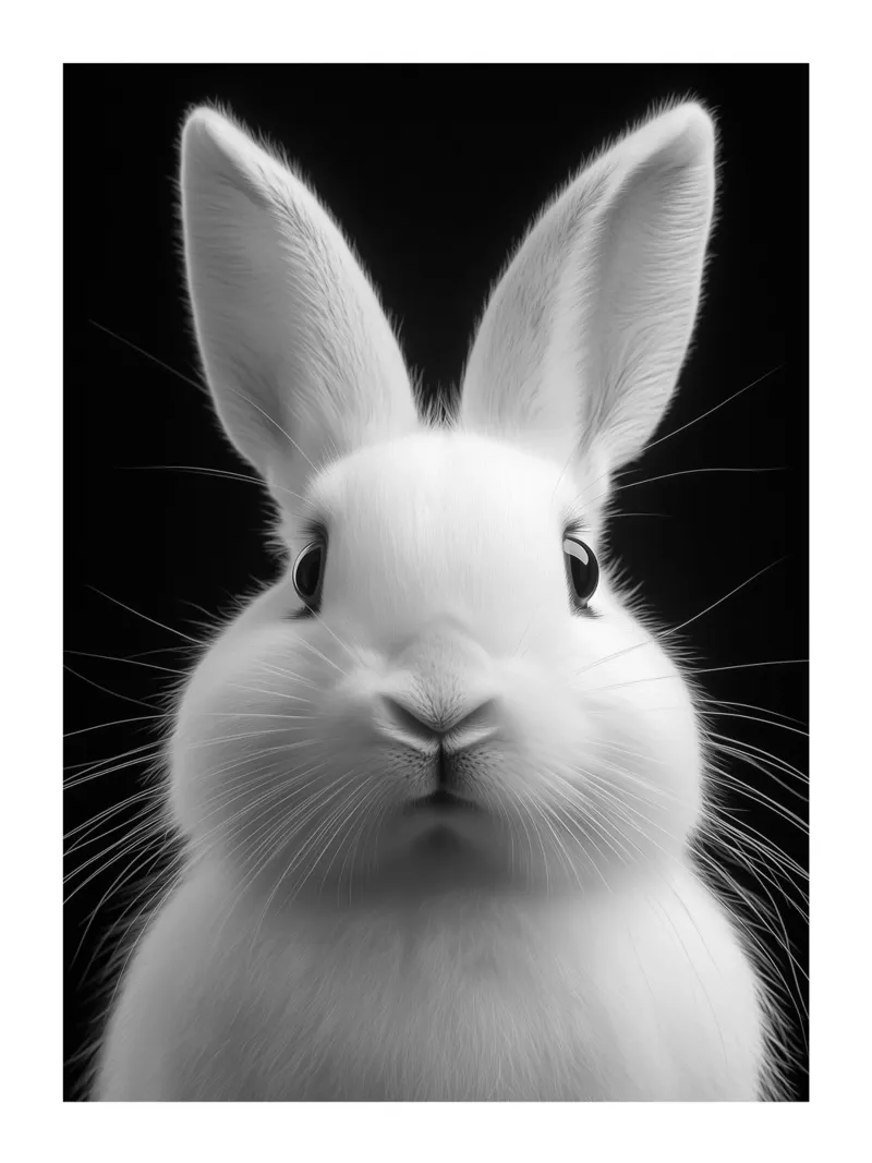 Ritratto di coniglio bianco poster da Monochrome