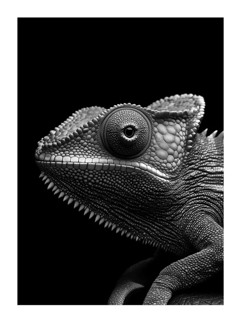 Ritratto di camaleonte carta hahnemühle da Monochrome