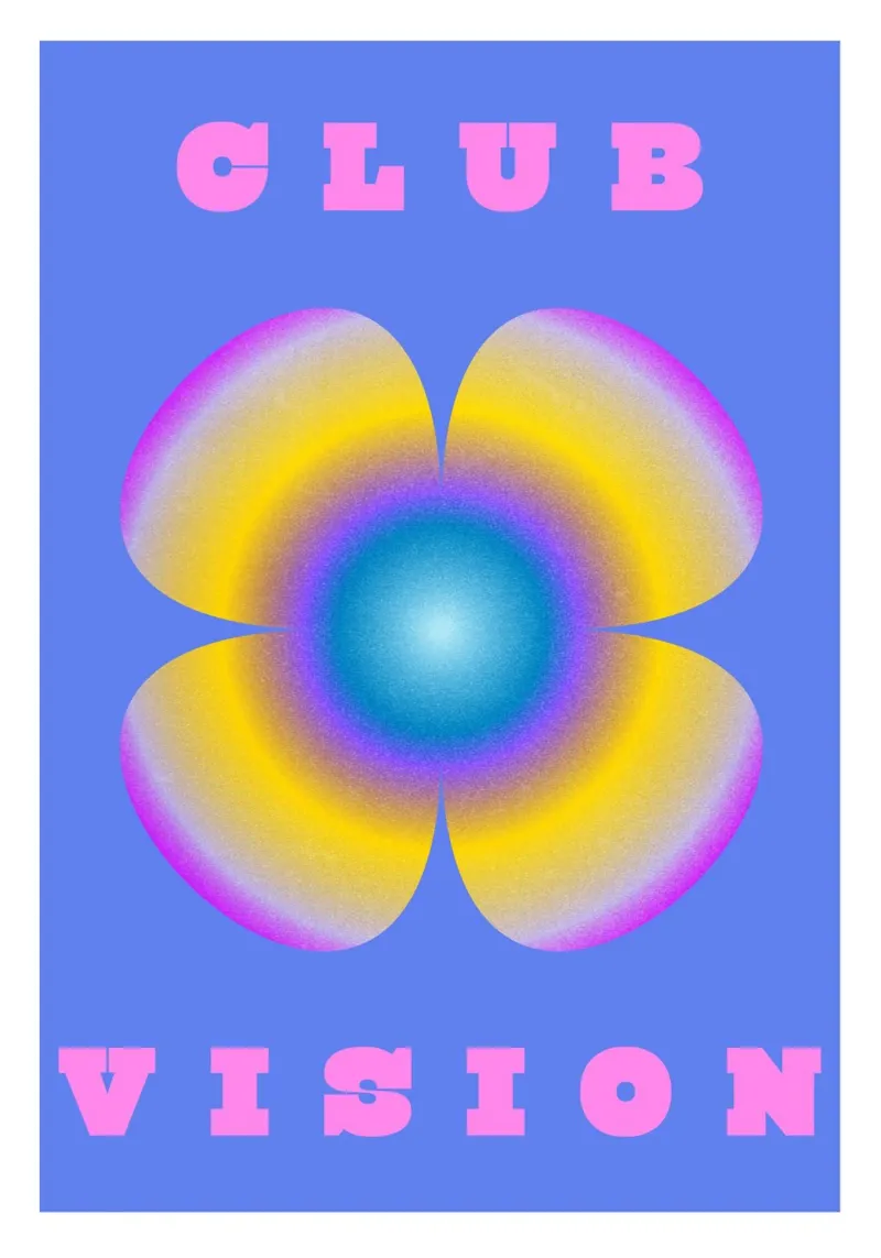 Visione del club poster con telaio in alluminio da RS LAB STUDIO