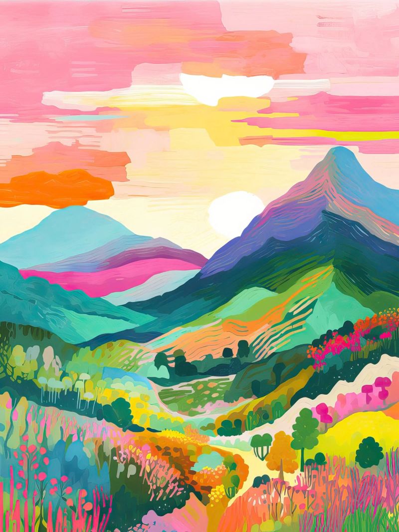 Regenbogenberg, Peru, Reisekunst Poster von Peaches Art Prints