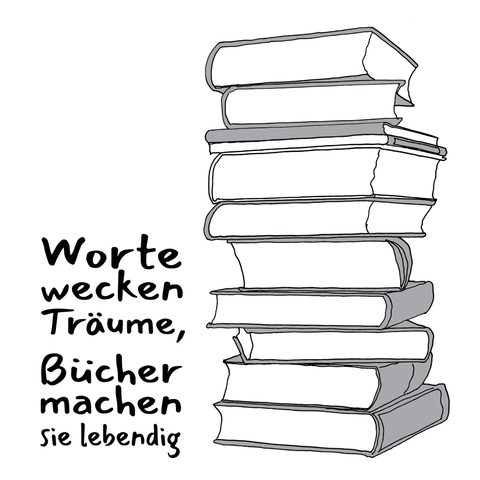 Libri e sogni poster con telaio in alluminio da Face & Content