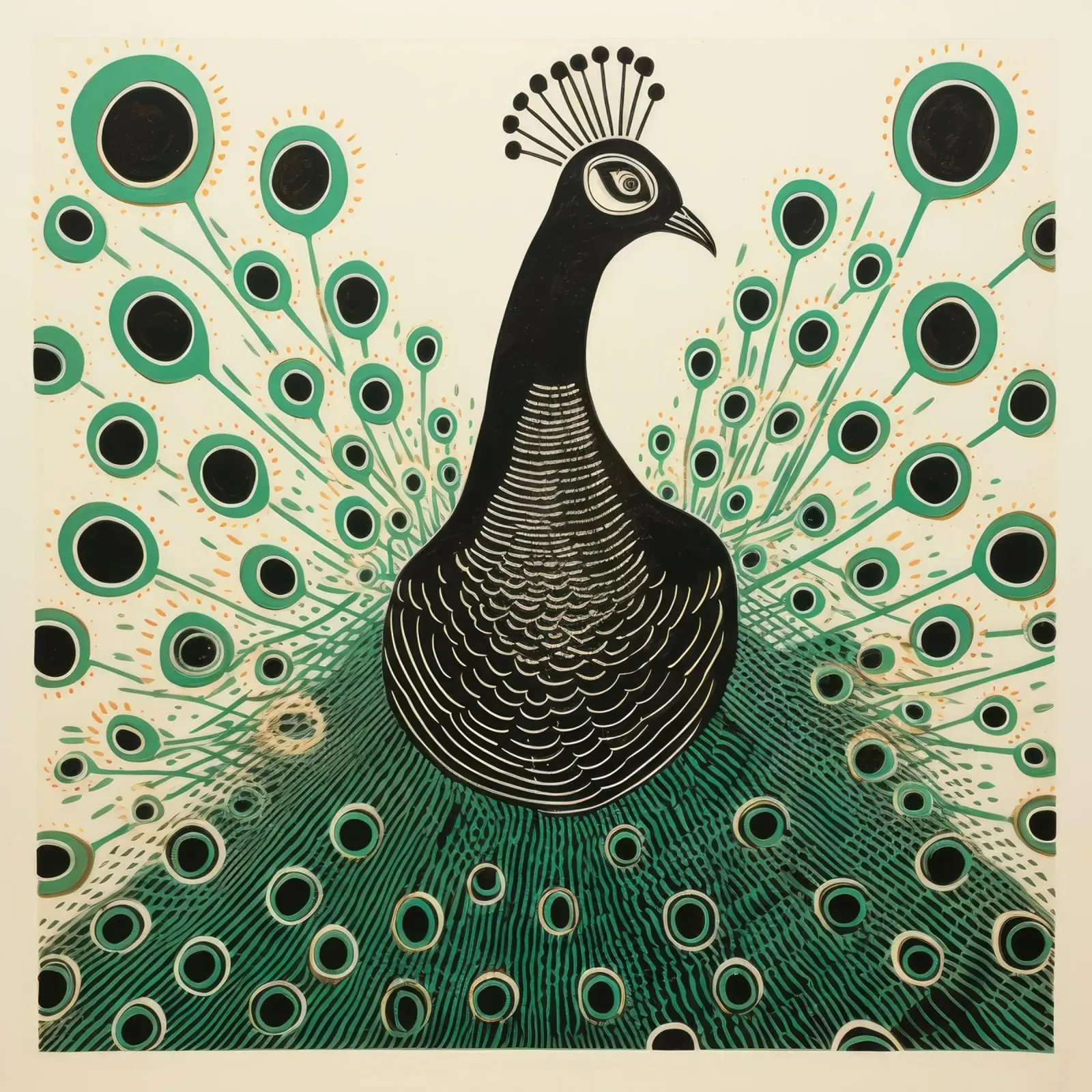 Pavone verde Pavone 1 pellicola backlit da Minimal Animal Art