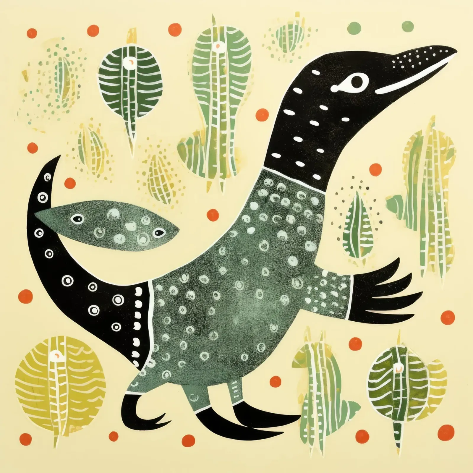 L'ornithorynque vert 1 alu dibond de Minimal Animal Art