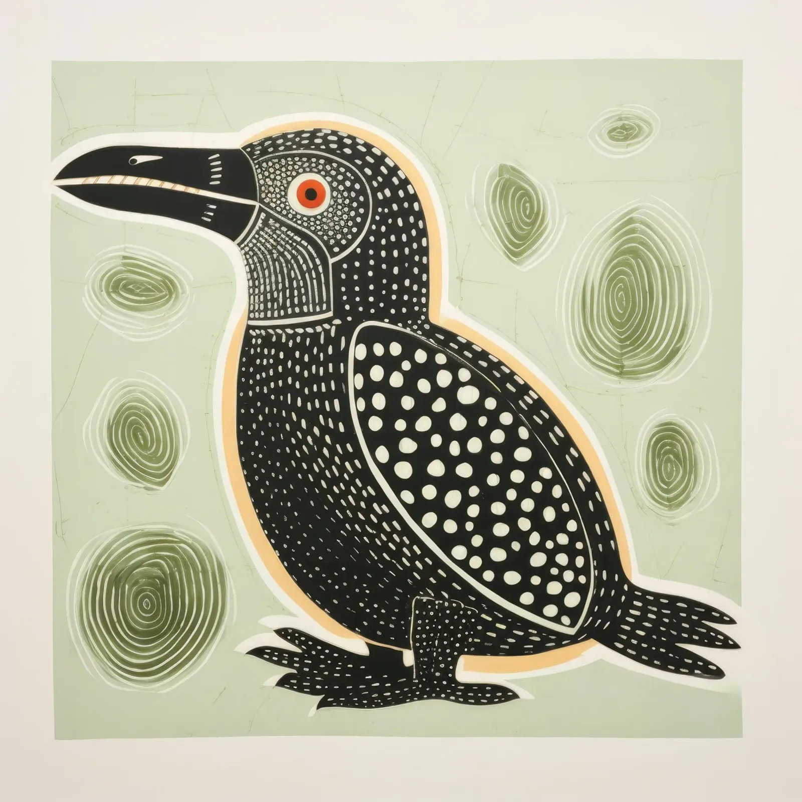 Green Platypus 2 canvas by Minimal Animal Art
