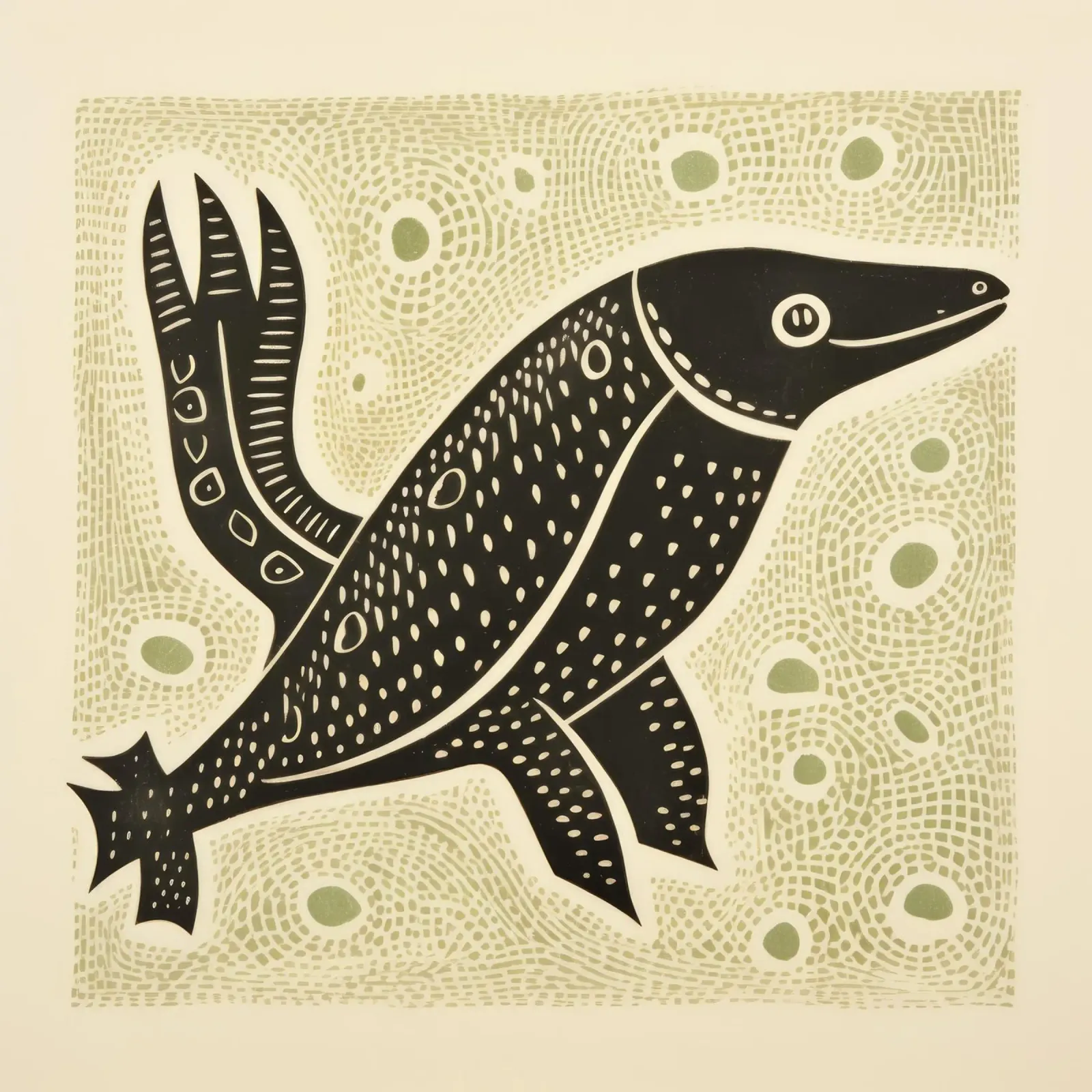 Ornitorinco verde 4 poster con telaio in legno da Minimal Animal Art