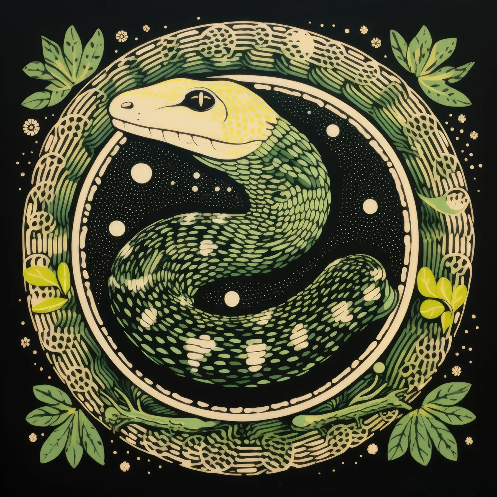 Python vert 1 hahnemühle de Minimal Animal Art