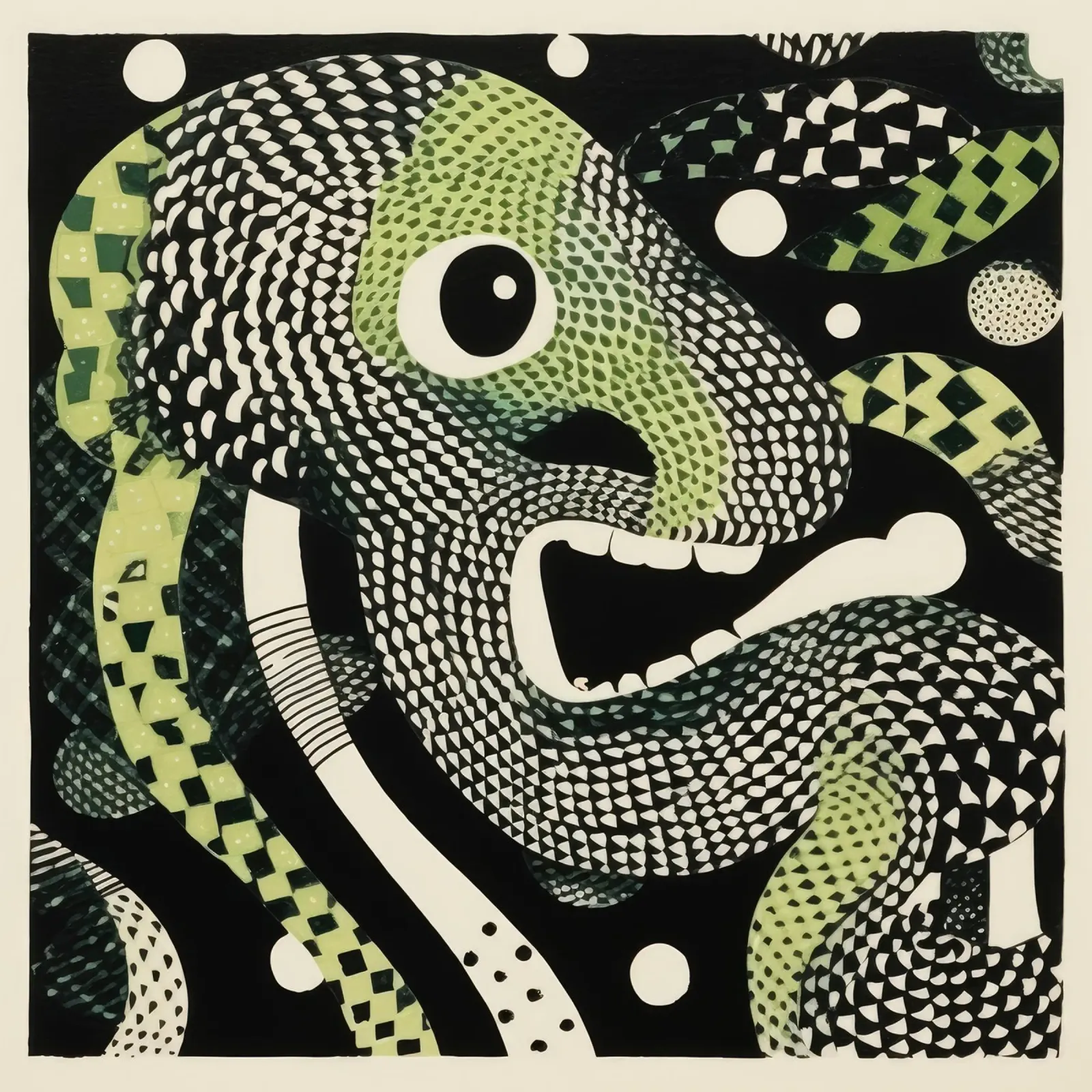 Python vert 2 hahnemühle de Minimal Animal Art