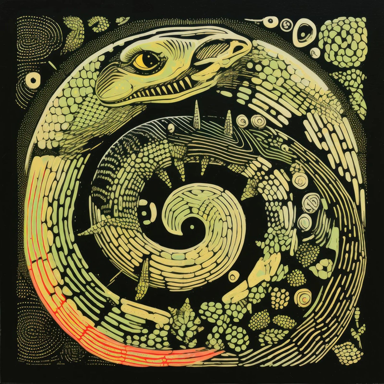 Python vert 3 hahnemühle de Minimal Animal Art